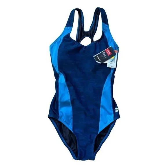 TYR Women's Maxfit Splice Swimsuit - Navy & Blue Size 8 NWT